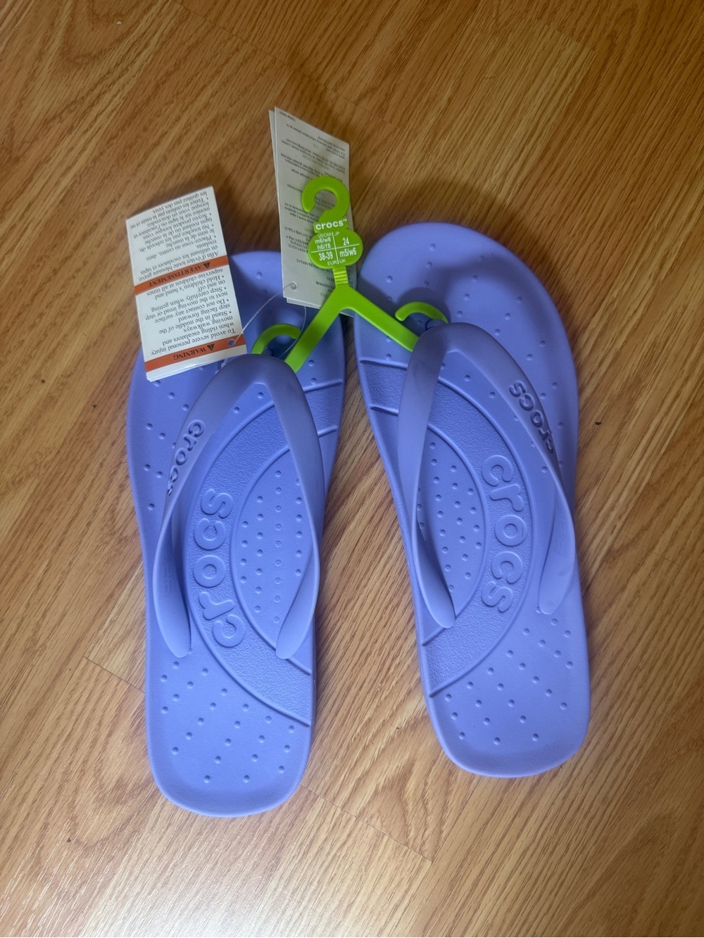 CROCS Lavender Purple Classic Flip Sandals - Picture 2 of 5